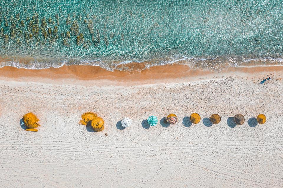 Umbrellas On The Beach jigsaw puzzle